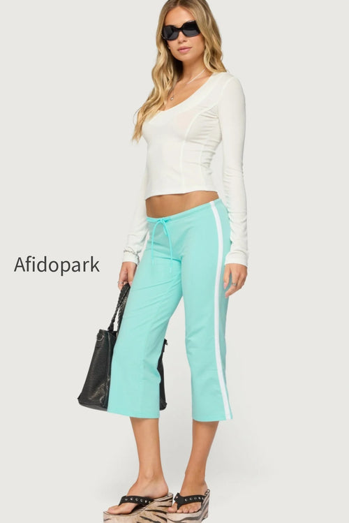 Milene Contrast French Terry Capri Trousers