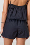 casual-stripe-solid-drawstring-shorts