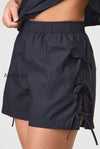 casual-stripe-solid-drawstring-shorts