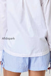 casual-stripe-solid-drawstring-shorts