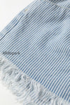striped-raw-hem-denim-shorts