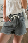 striped-raw-hem-denim-shorts